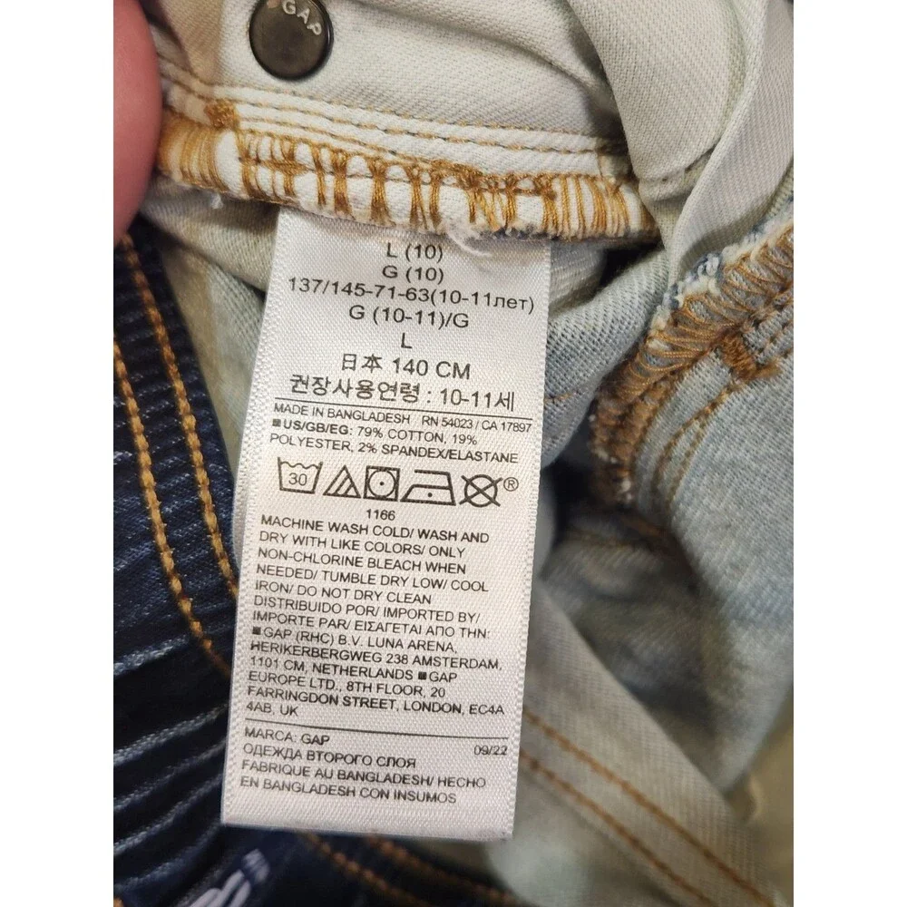 Gap Boys Size Large Denim Jeans Stretch Slim Fit Elastic Waist Pockets